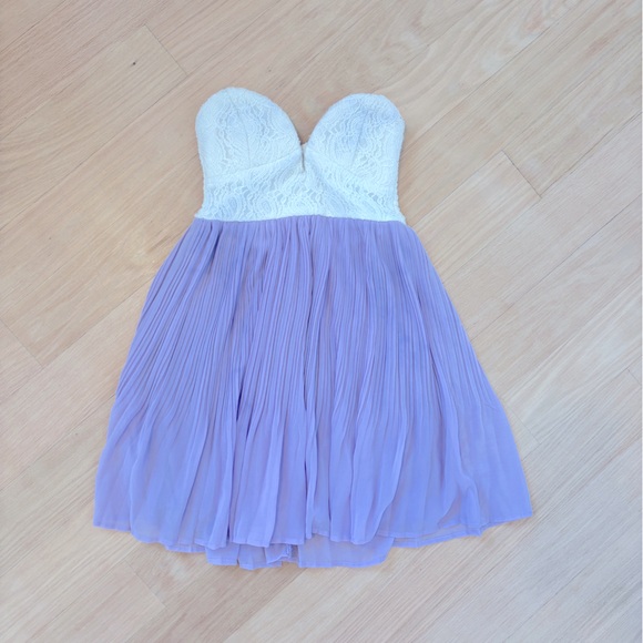 SABO SKIRT White Top Lavender Pleated￼skirt dress lace corset SIZE SMALL - Picture 1 of 2